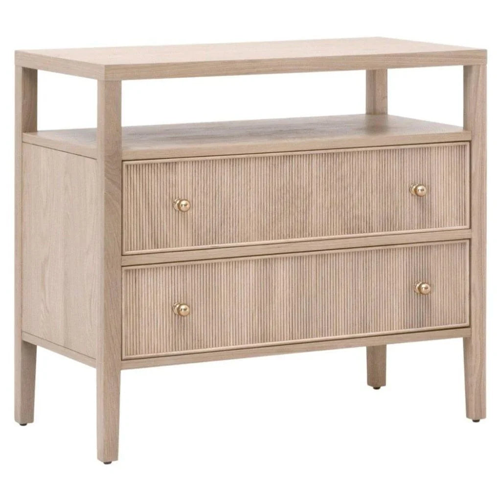 Highland Open Shelf 2 - Drawer Nightstand - LOOMLAN - Essentials For Living - Nightstands