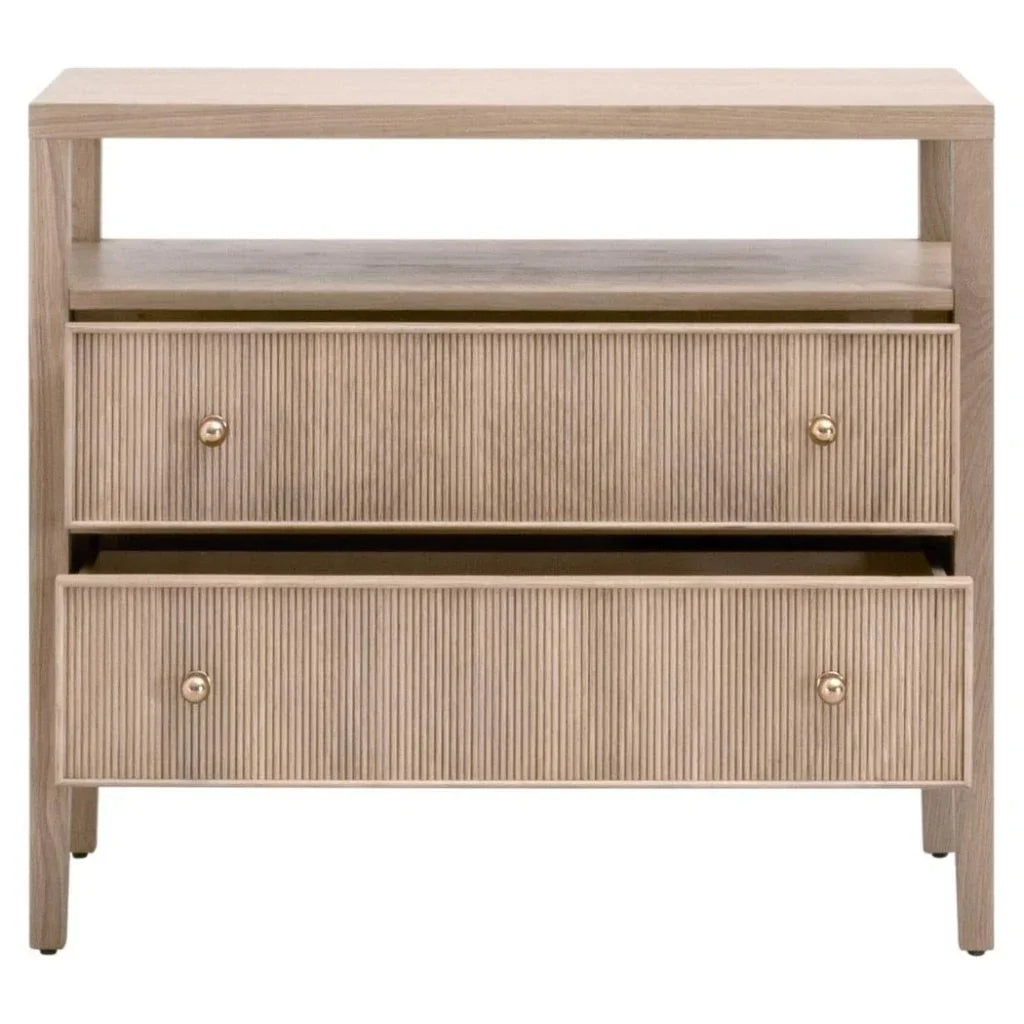 Highland Open Shelf 2 - Drawer Nightstand - LOOMLAN - Essentials For Living - Nightstands