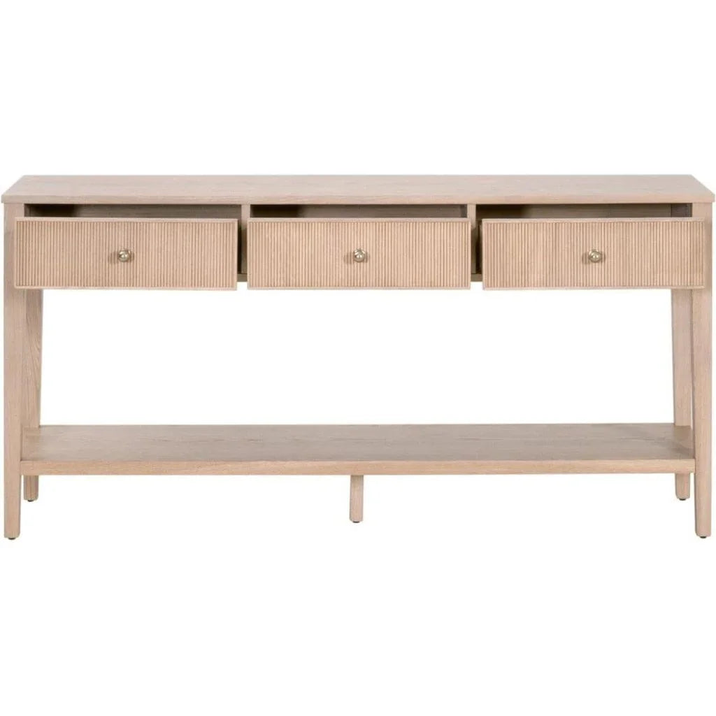 Highland Wooden 3 - Drawer Sofa Table - LOOMLAN - Essentials For Living - Console Tables