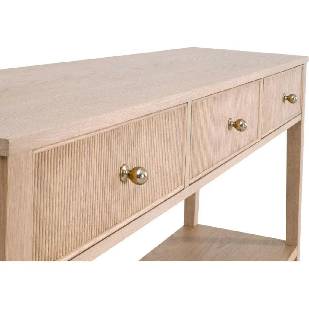 Highland Wooden 3 - Drawer Sofa Table - LOOMLAN - Essentials For Living - Console Tables