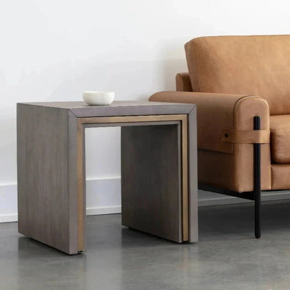 Hilbert Wooden Rectangular Side Table - LOOMLAN - SUNPAN - Side Tables