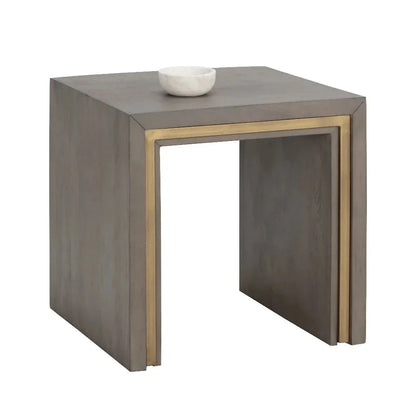 Hilbert Wooden Rectangular Side Table - LOOMLAN - SUNPAN - Side Tables