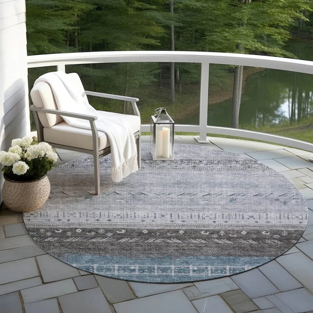 Hilda Blue Washable Indoor - Outdoor Rug - LOOMLAN - LOOMLAN Rugs - Outdoor Rugs