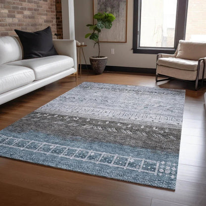 Hilda Blue Washable Indoor - Outdoor Rug - LOOMLAN - LOOMLAN Rugs - Outdoor Rugs