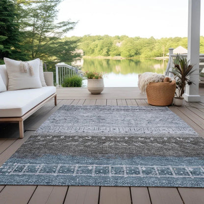 Hilda Blue Washable Indoor - Outdoor Rug - LOOMLAN - LOOMLAN Rugs - Outdoor Rugs