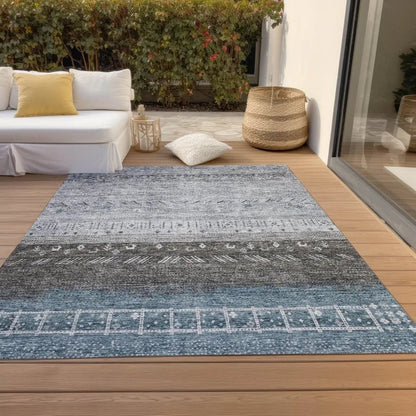 Hilda Blue Washable Indoor - Outdoor Rug - LOOMLAN - LOOMLAN Rugs - Outdoor Rugs