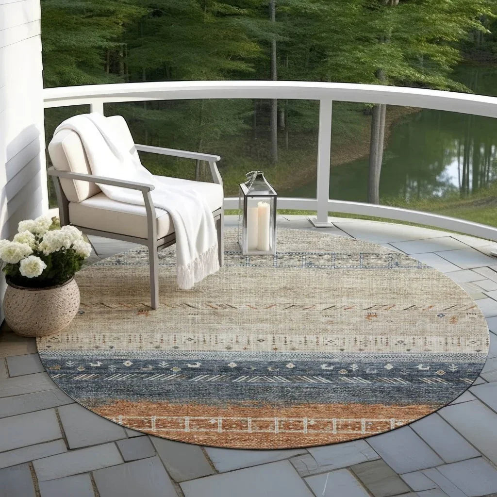 Hilda Brown Washable Indoor - Outdoor Rug - LOOMLAN - LOOMLAN Rugs - Outdoor Rugs