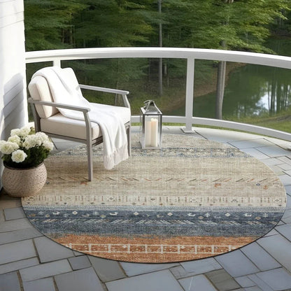 Hilda Brown Washable Indoor - Outdoor Rug - LOOMLAN - LOOMLAN Rugs - Outdoor Rugs