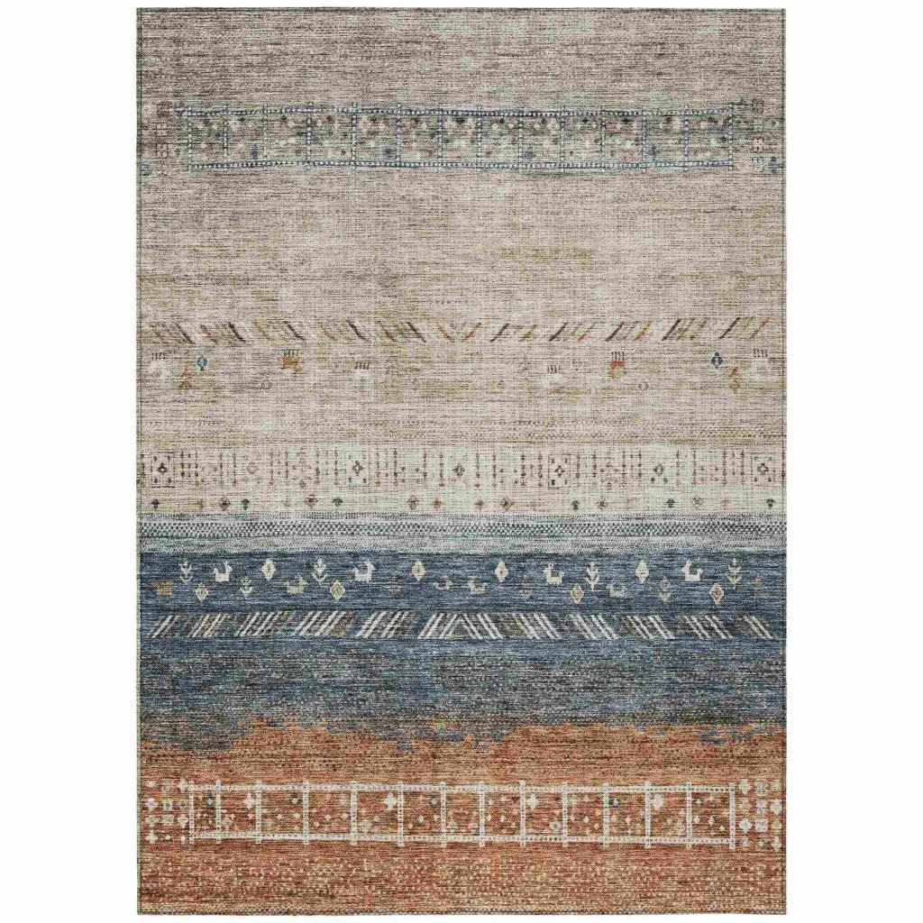 Hilda Brown Washable Indoor - Outdoor Rug - LOOMLAN - LOOMLAN Rugs - Outdoor Rugs