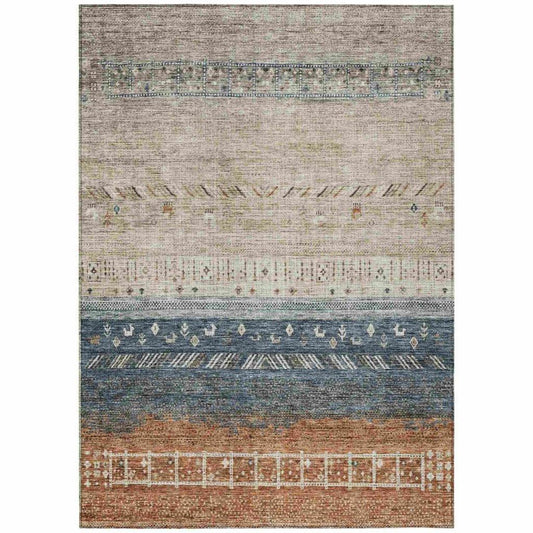 Hilda Brown Washable Indoor - Outdoor Rug - LOOMLAN - LOOMLAN Rugs - Outdoor Rugs