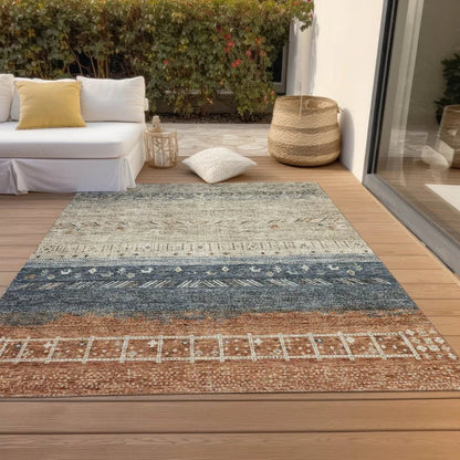 Hilda Brown Washable Indoor - Outdoor Rug - LOOMLAN - LOOMLAN Rugs - Outdoor Rugs