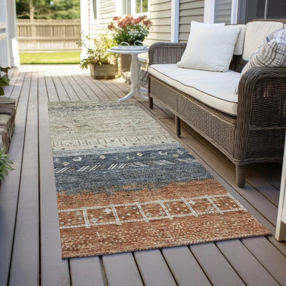 Hilda Brown Washable Indoor - Outdoor Rug - LOOMLAN - LOOMLAN Rugs - Outdoor Rugs