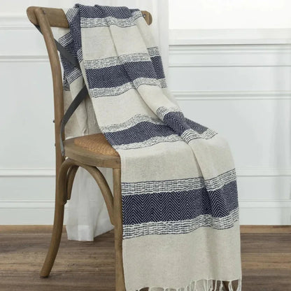 Hilda Soft Cotton Throw Blanket With Fringe - LOOMLAN - LOOMLAN - Throw Blankets
