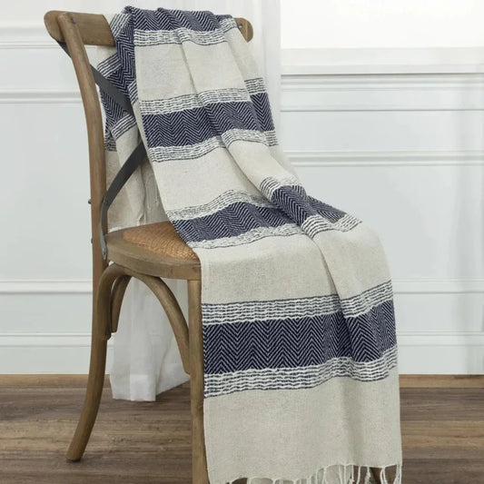 Hilda Soft Cotton Throw Blanket With Fringe - LOOMLAN - LOOMLAN - Throw Blankets