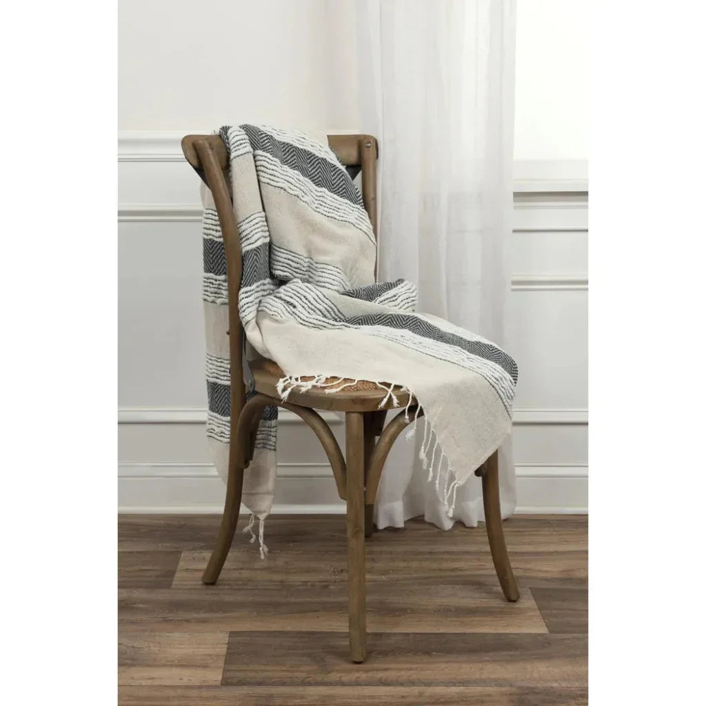 Hilda Soft Cotton Throw Blanket With Fringe - LOOMLAN - LOOMLAN - Throw Blankets