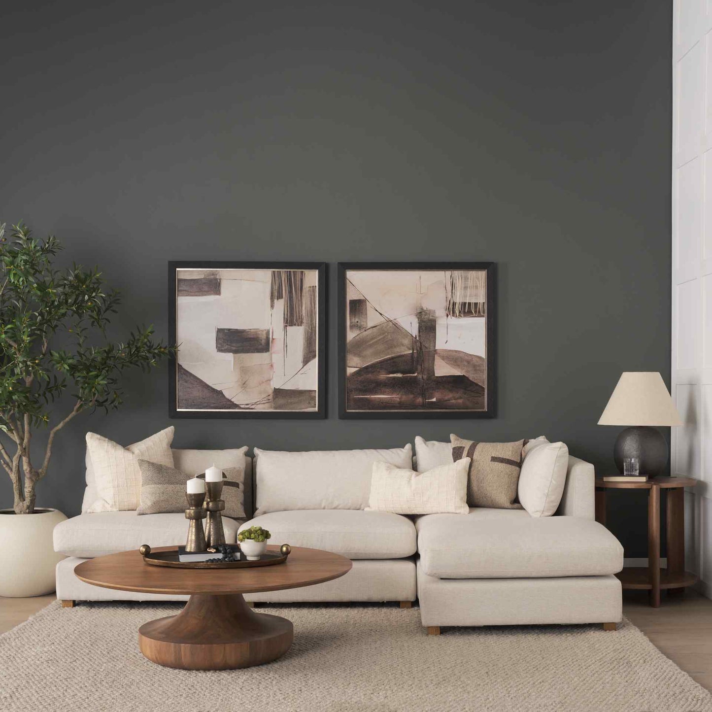 Hisako Wooden Round Accent Table