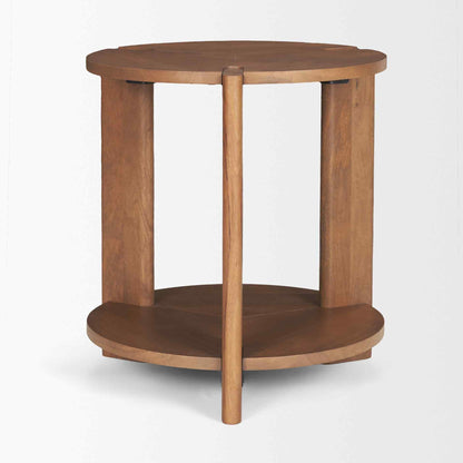 Hisako Wooden Round Accent Table