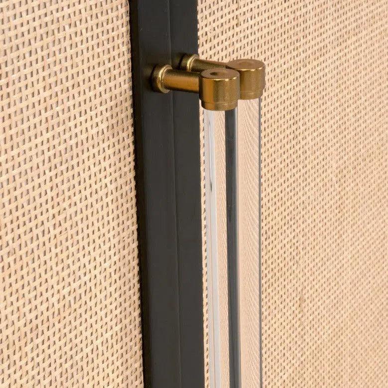 Holland Media Sideboard Black Wood & Rattan Inlay - LOOMLAN - Essentials For Living - Sideboards