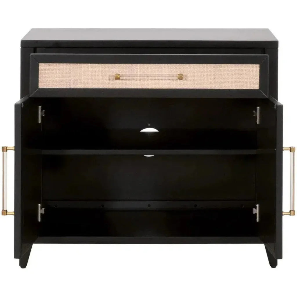 Holland Media Chest Solid Wood & Rattan Inlay - LOOMLAN - Essentials For Living - Chests