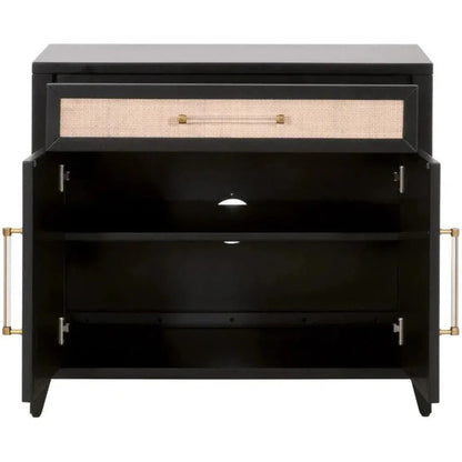 Holland Media Chest Solid Wood & Rattan Inlay - LOOMLAN - Essentials For Living - Chests