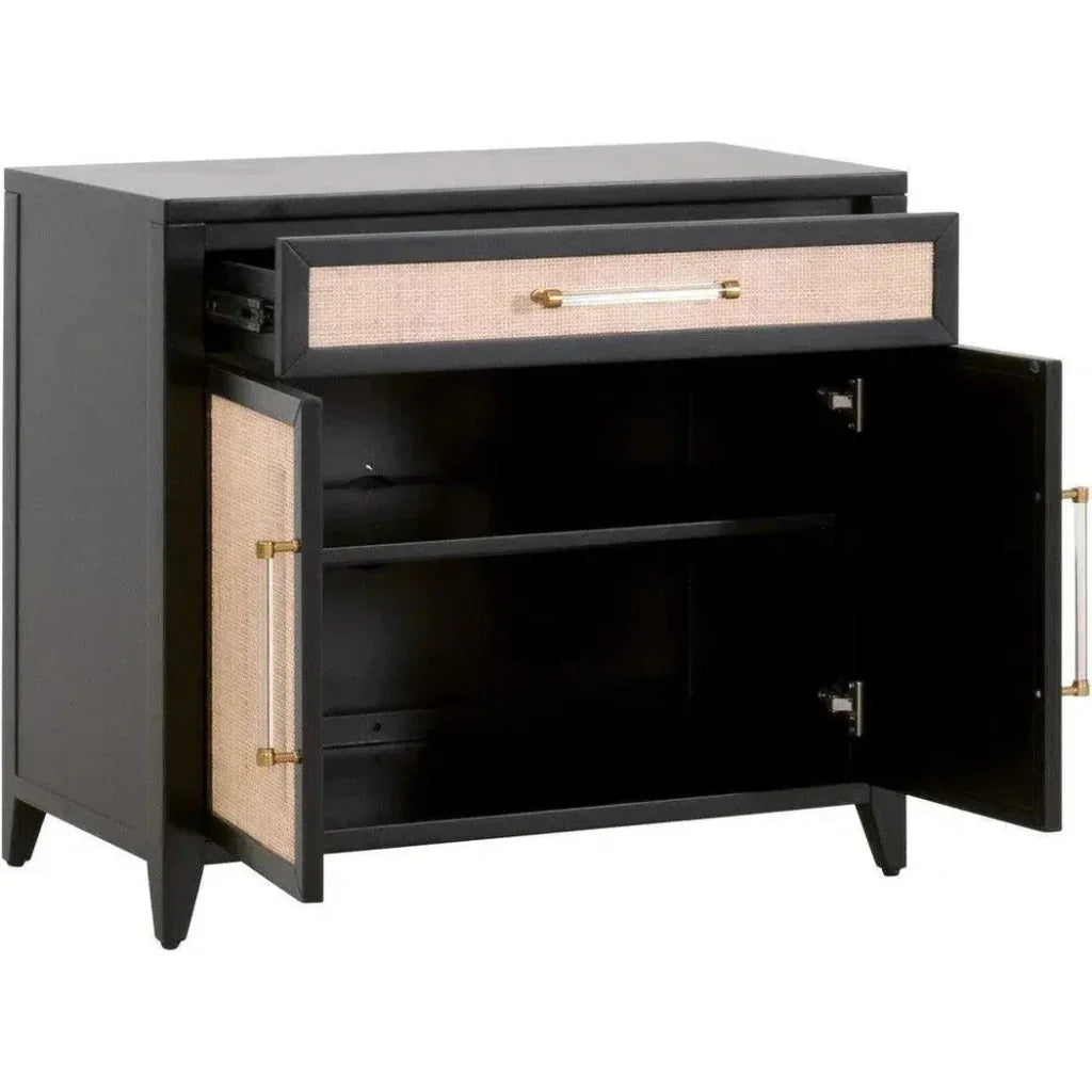 Holland Media Chest Solid Wood & Rattan Inlay - LOOMLAN - Essentials For Living - Chests