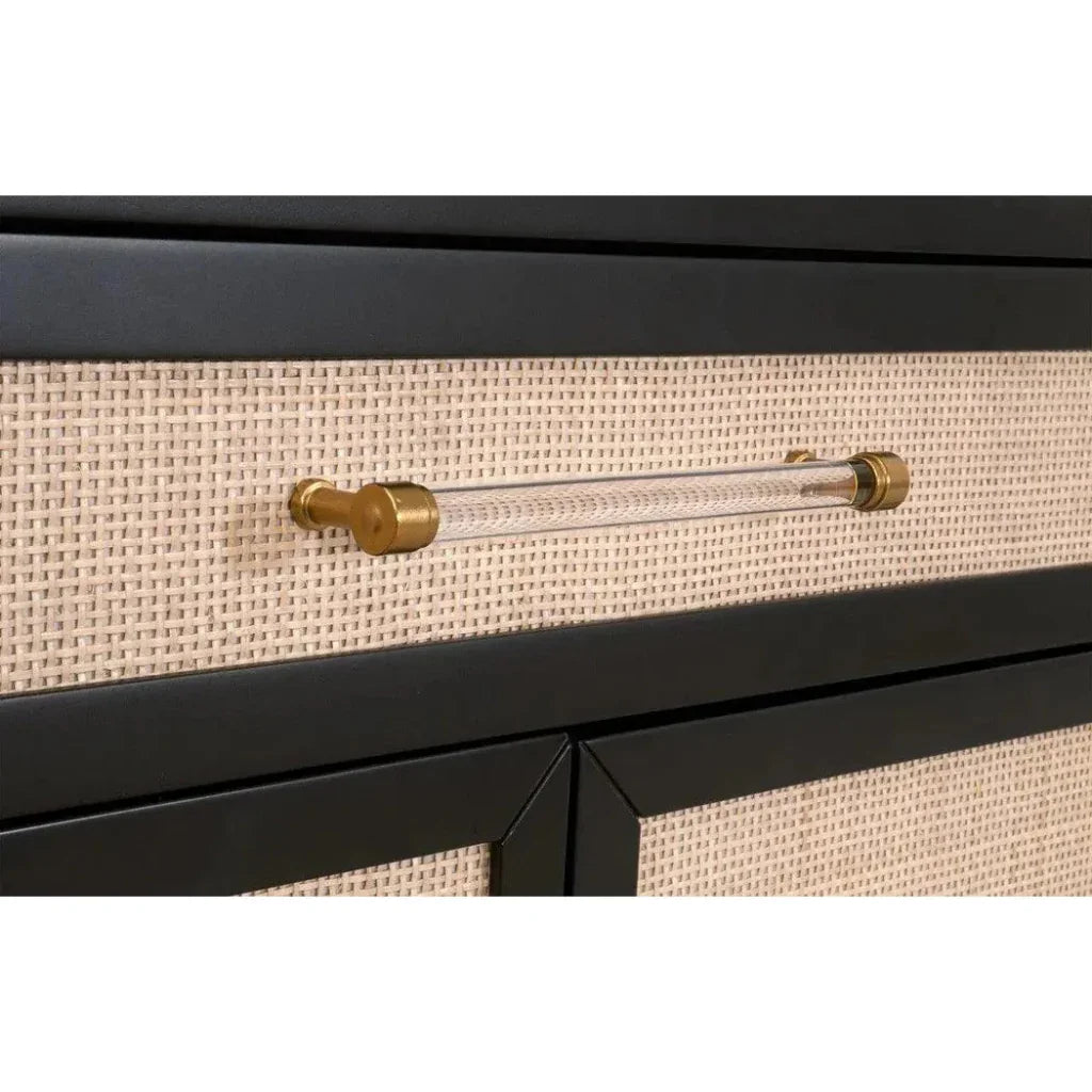 Holland Media Chest Solid Wood & Rattan Inlay - LOOMLAN - Essentials For Living - Chests