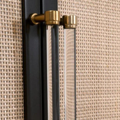 Holland Media Chest Solid Wood & Rattan Inlay - LOOMLAN - Essentials For Living - Chests