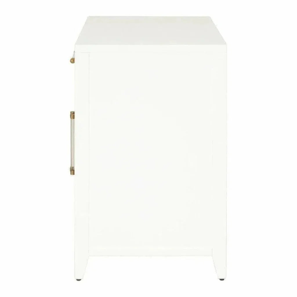 Holland White Rattan Scandinavian Nightstand - LOOMLAN - Essentials For Living - Nightstands