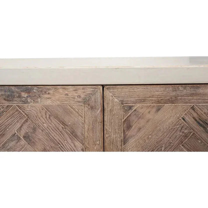 Hollis 4 Door Sideboard Antique White - LOOMLAN - Sarreid - Sideboards