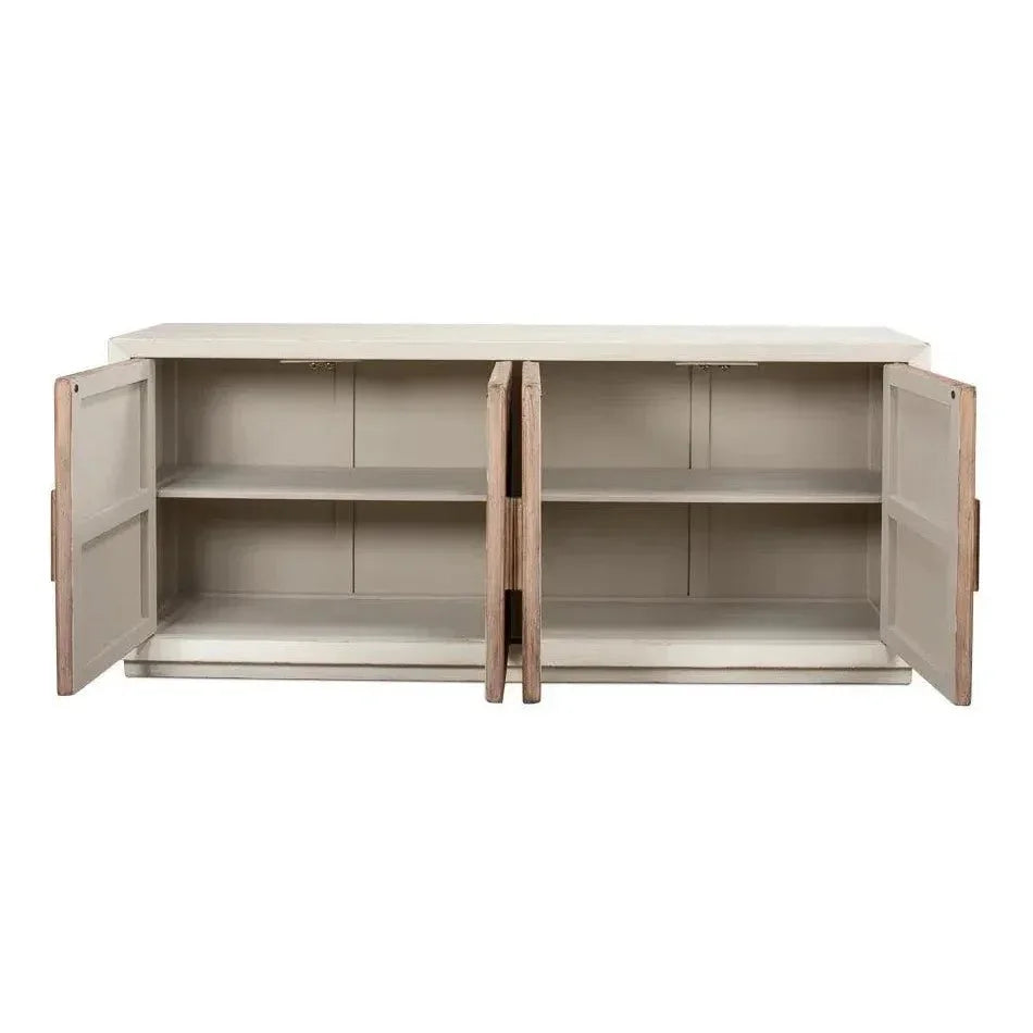 Hollis 4 Door Sideboard Antique White - LOOMLAN - Sarreid - Sideboards