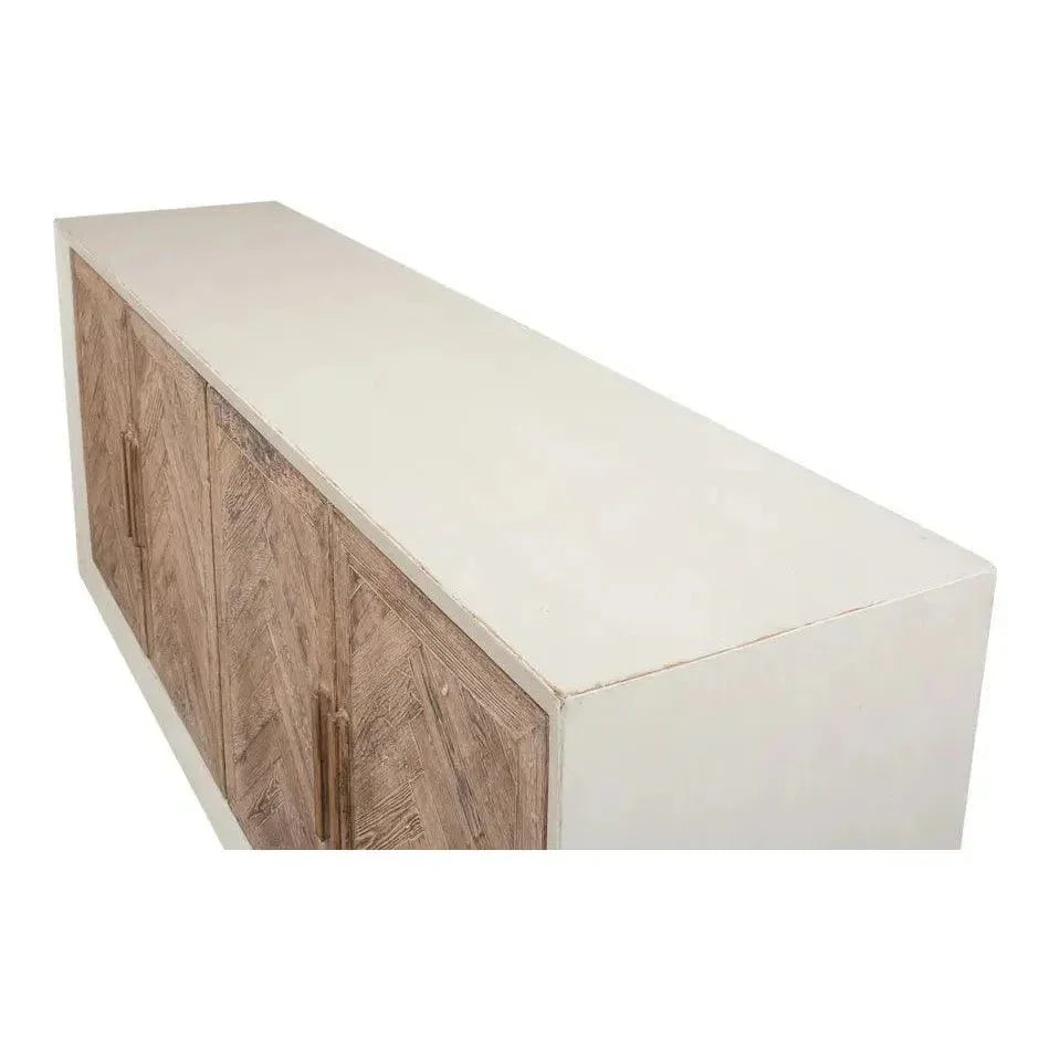 Hollis 4 Door Sideboard Antique White - LOOMLAN - Sarreid - Sideboards