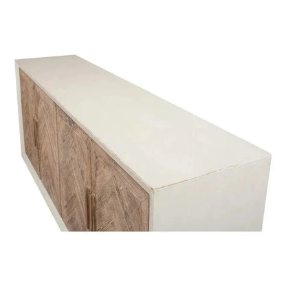 Hollis 4 Door Sideboard Antique White - LOOMLAN - Sarreid - Sideboards