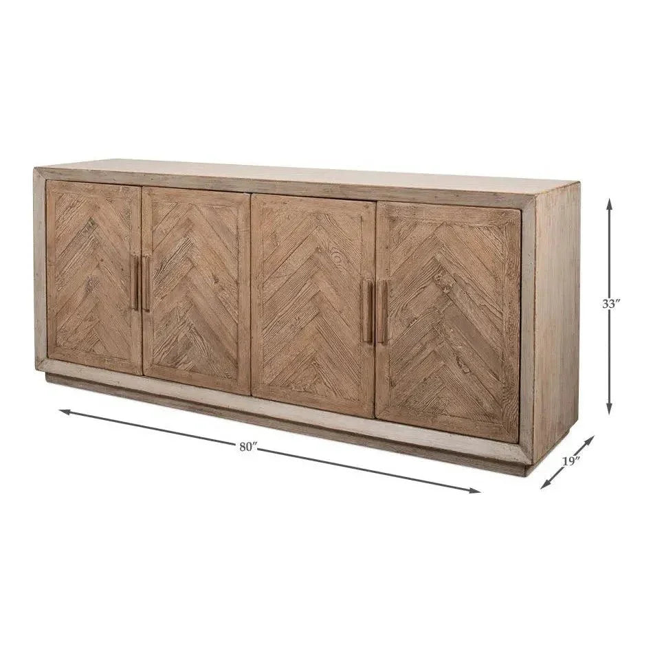 Hollis 4 Door Sideboard Stone Grey - LOOMLAN - Sarreid - Sideboards