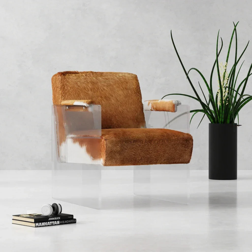 Holloway Armchair Unique Cowhide Accent Chair - LOOMLAN - Sarreid - Accent Chairs