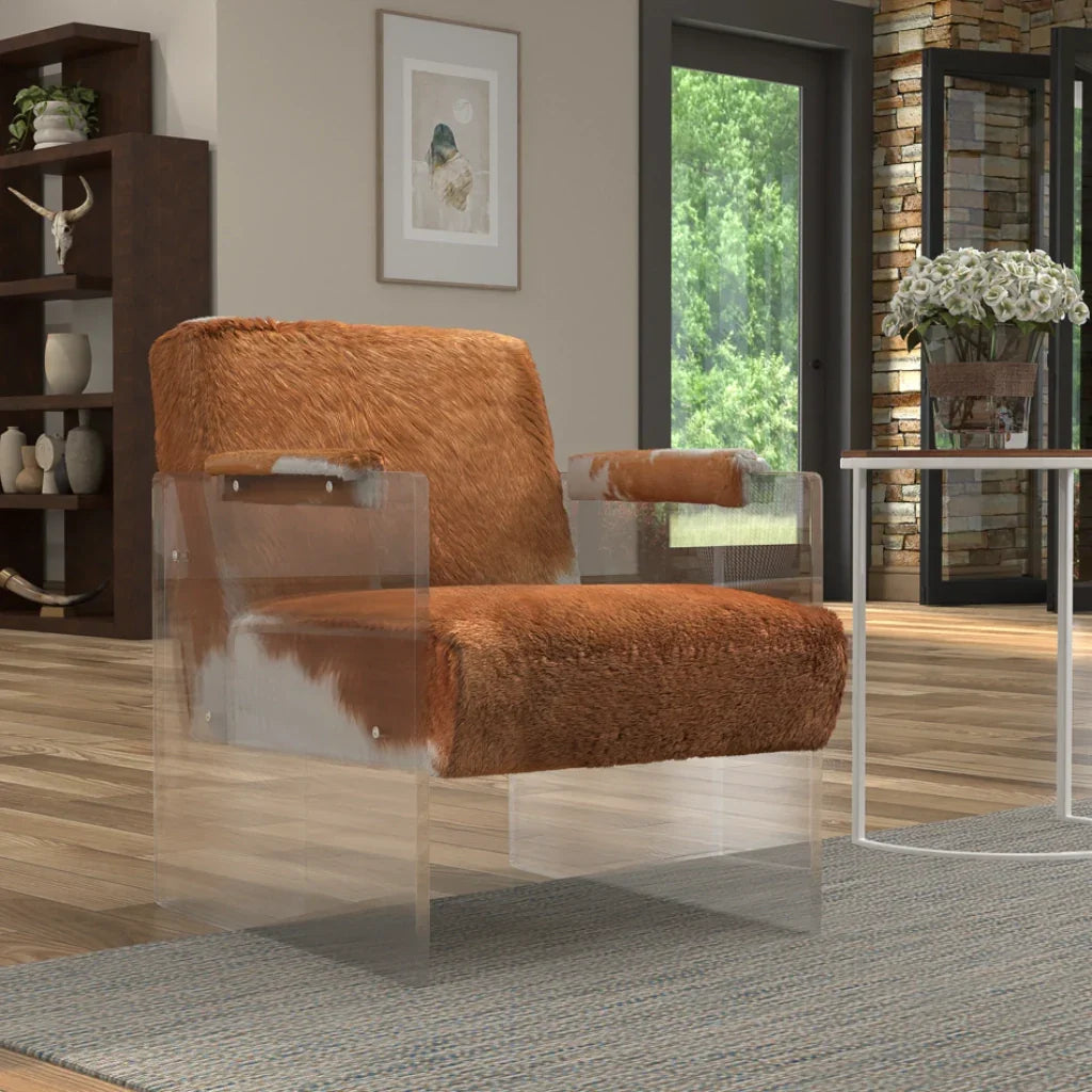 Holloway Armchair Unique Cowhide Accent Chair - LOOMLAN - Sarreid - Accent Chairs