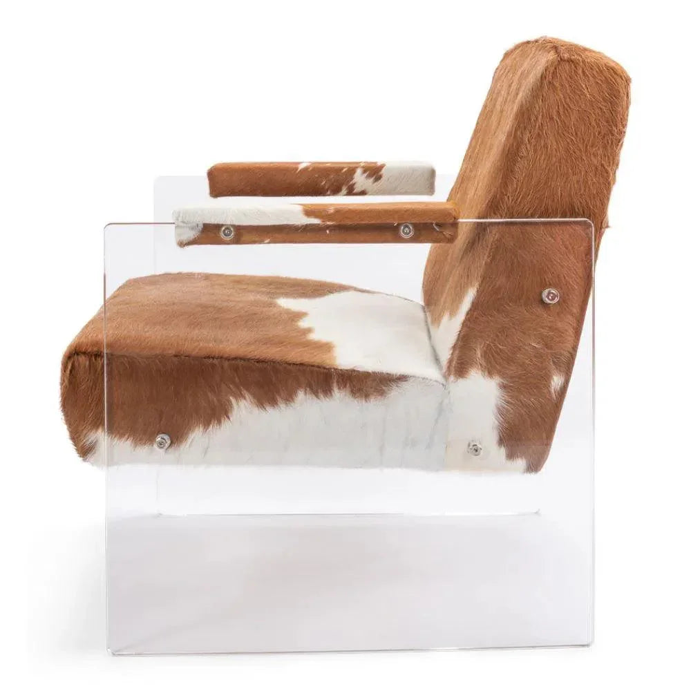 Holloway Armchair Unique Cowhide Accent Chair - LOOMLAN - Sarreid - Accent Chairs