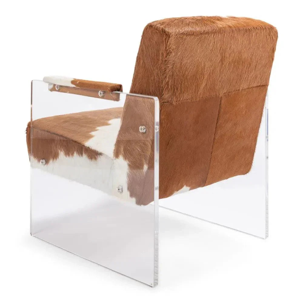 Holloway Armchair Unique Cowhide Accent Chair - LOOMLAN - Sarreid - Accent Chairs