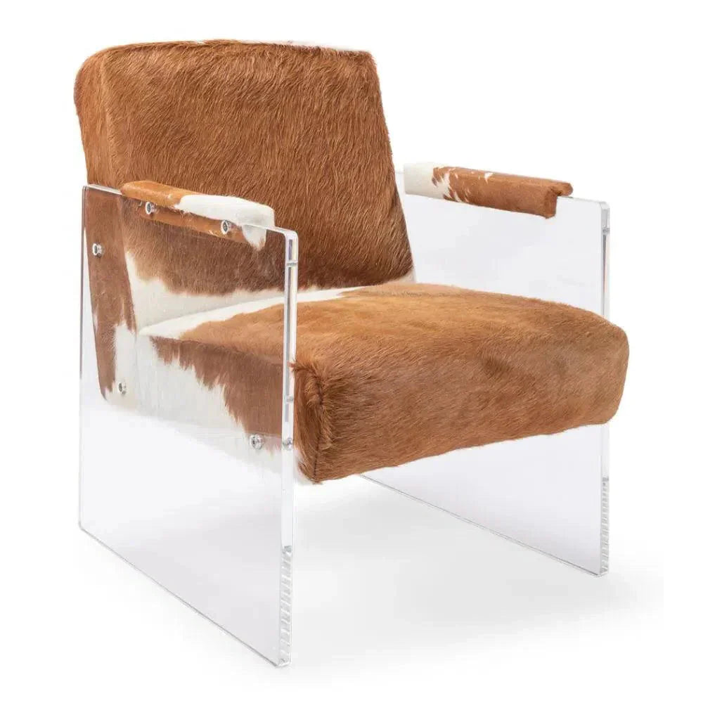 Holloway Armchair Unique Cowhide Accent Chair - LOOMLAN - Sarreid - Accent Chairs