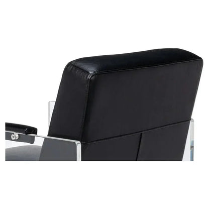 Holloway Leather Black Armchair - LOOMLAN - Sarreid - Accent Chairs