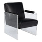 Holloway Leather Black Armchair - LOOMLAN - Sarreid - Accent Chairs
