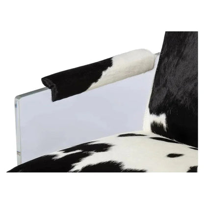 Holloway Leather Black and White Armchair - LOOMLAN - Sarreid - Accent Chairs