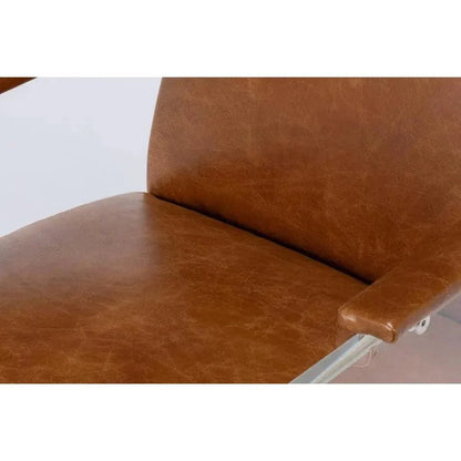 Holloway Leather Brown Armchair - LOOMLAN - Sarreid - Accent Chairs