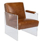 Holloway Leather Brown Armchair - LOOMLAN - Sarreid - Accent Chairs