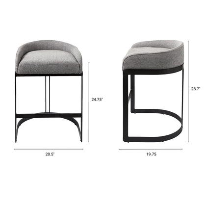 Hollyfield Fabric Low-Back Counter Stool
