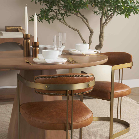 Hollyfield Leather Dining Armchair 2PC