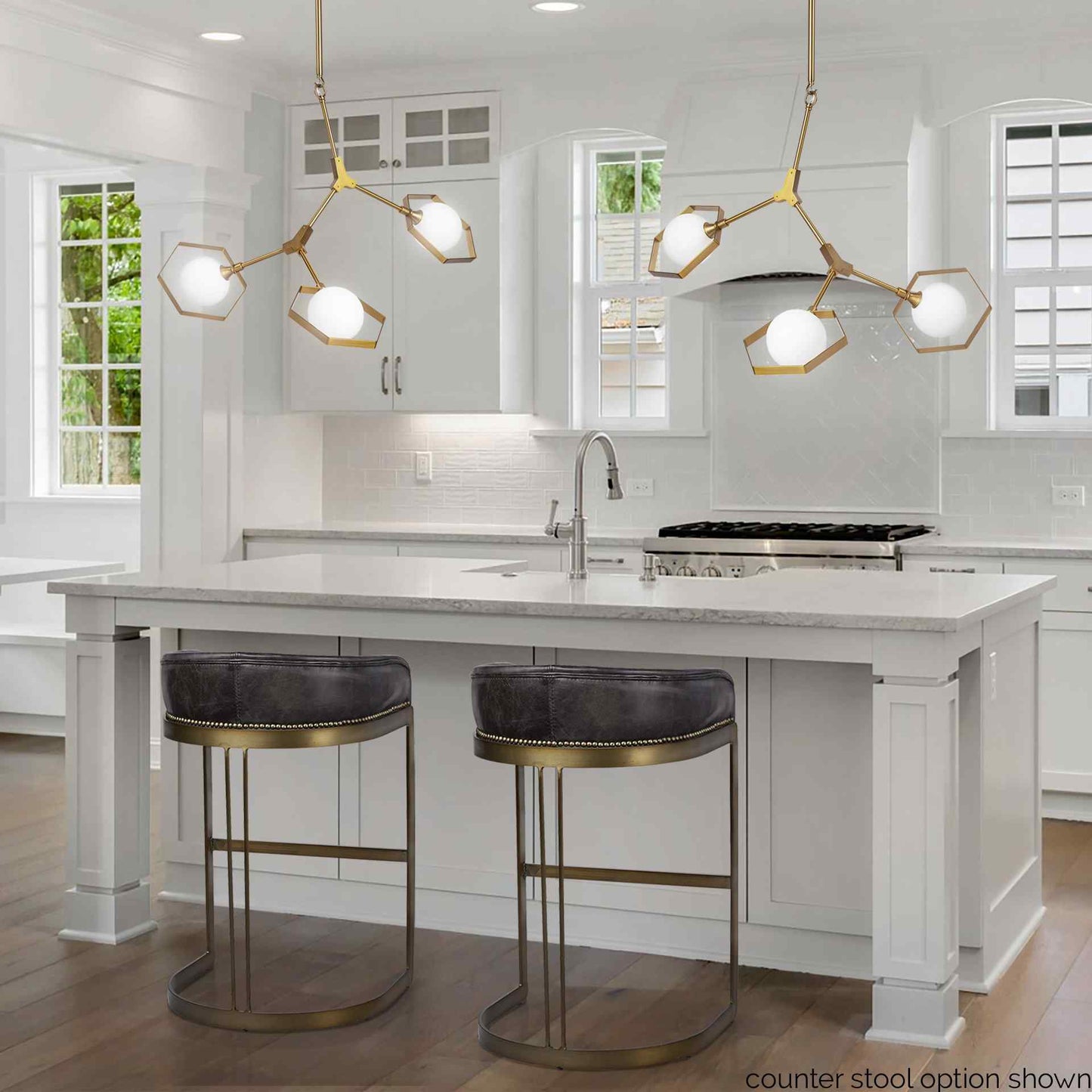 Hollyfield Leather Seat Barstool