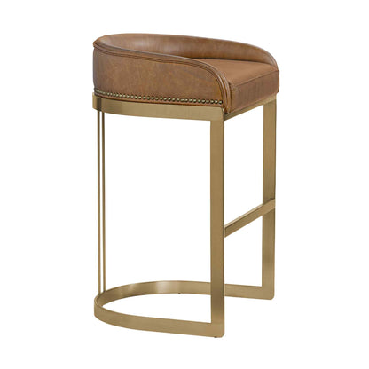 Hollyfield Leather Seat Barstool