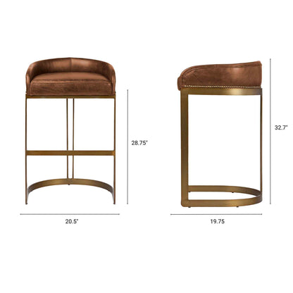 Hollyfield Leather Seat Barstool