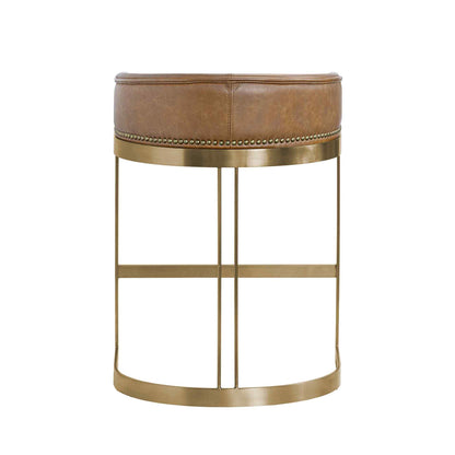Hollyfield Leather Seat Counter Stool