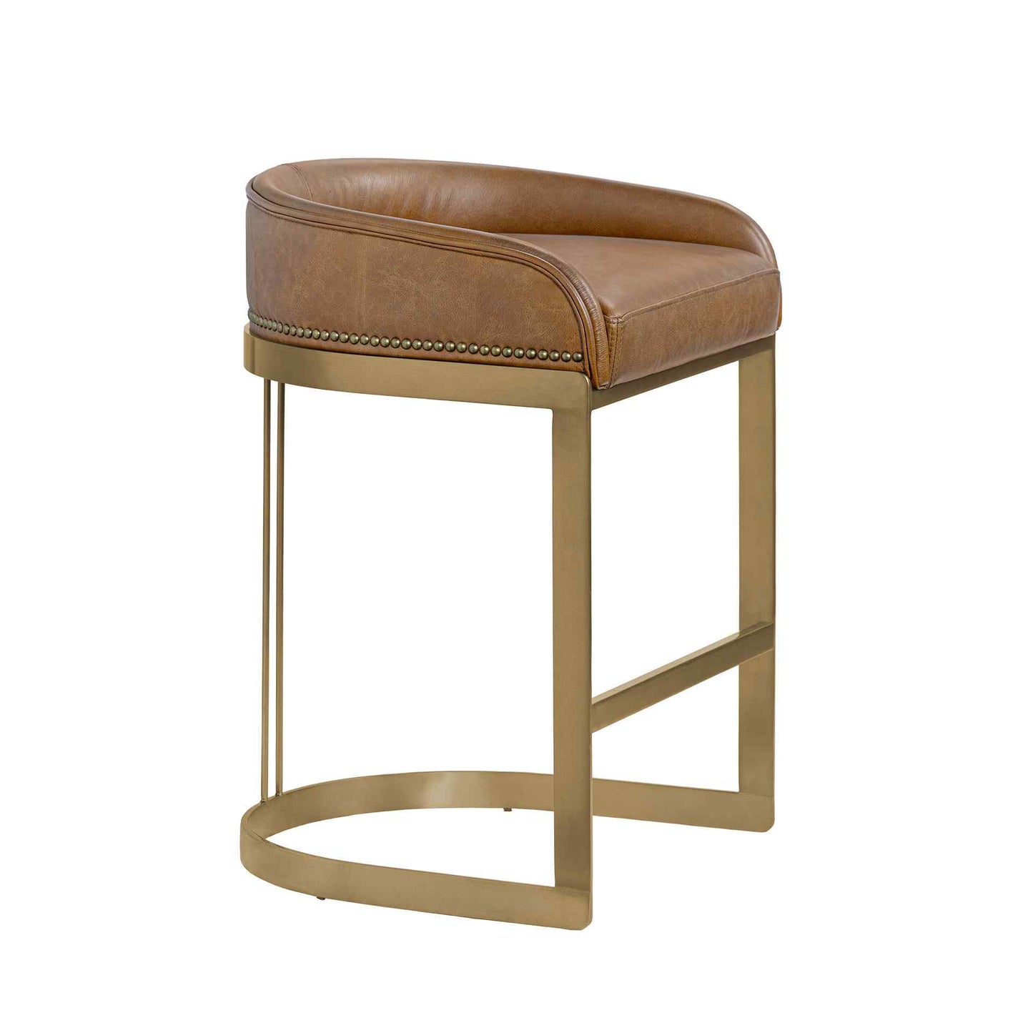 Hollyfield Leather Seat Counter Stool